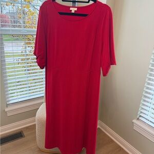 J. Jill Red Midi Dress, XL